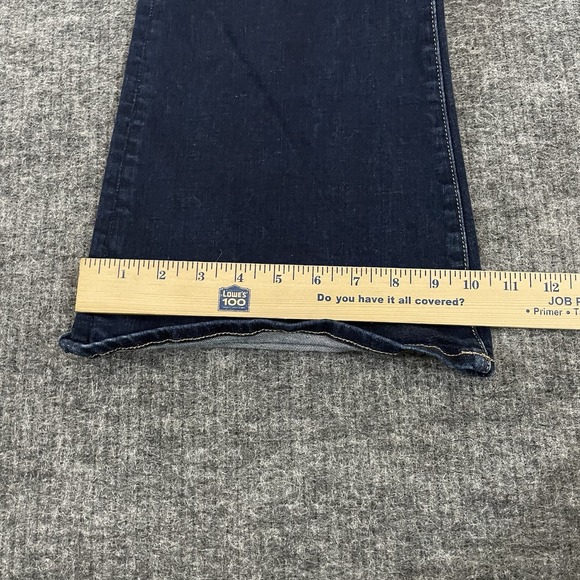 American Eagle Super Hi-Rise Flare Blue Denim Jeans Women's Size 10 Stretch EUC - Picture 9 of 13